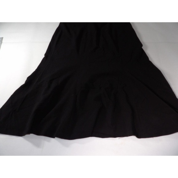 Lane Bryant Midi Skirt Sz 24 Fit N Flare Black Career Office Zip Back Basic Core - Picture 3 of 14